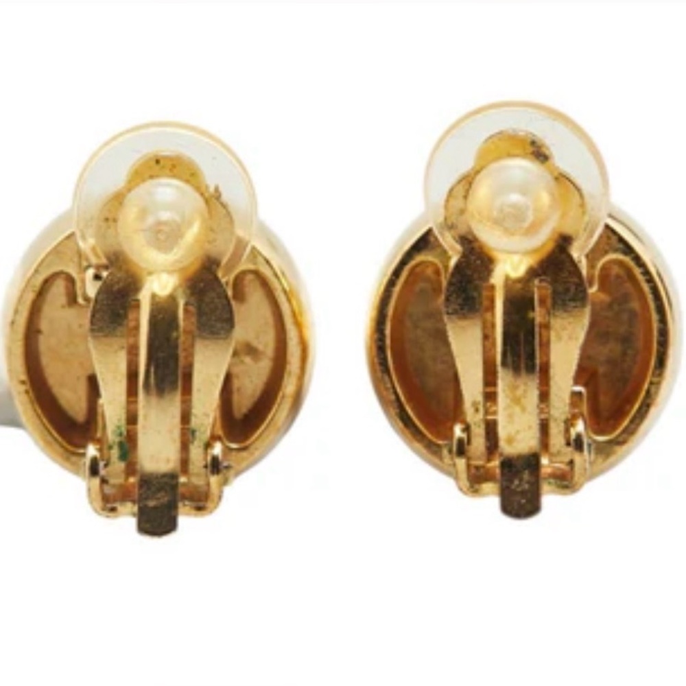 Chanel Earrings Logo Gold Plated Ball 98P - rare vintage - Picture 6 of 6